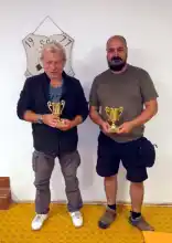 Vítězové Krajského přeboru v libovolné pistoli Pavel Neuwirth a Vilém Bauer.